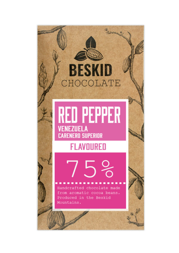 Czekolada ciemna Wenezuela Caranero Superior 75% z czerwonym pieprzem