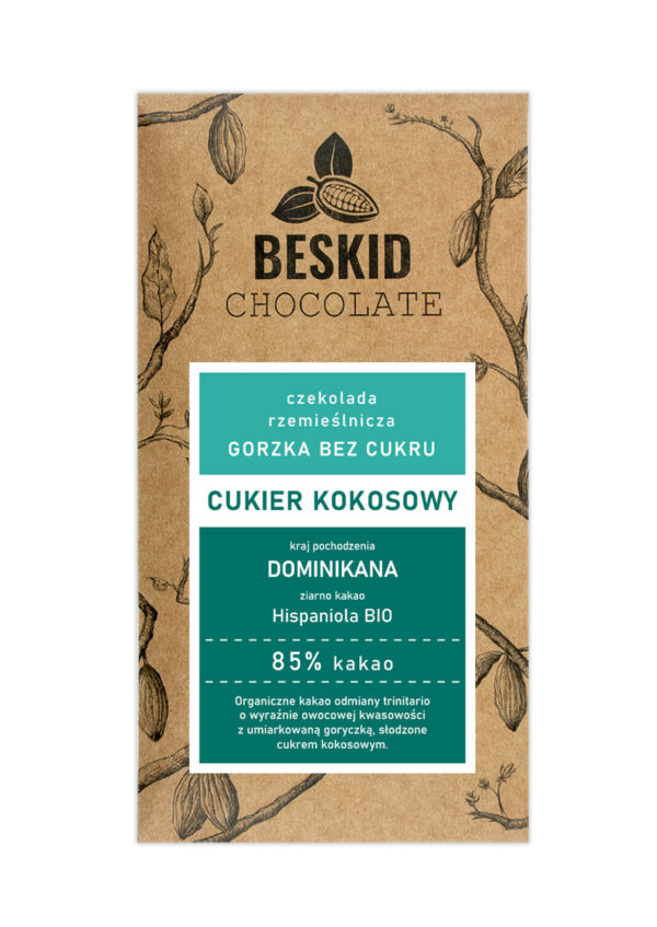 Czekolada z cukrem kokosowym Dominikana Hispaniola BIO