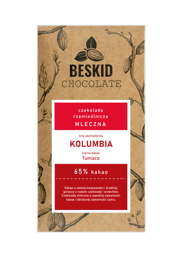 Czekolada mleczna Kolumbia Tumaco 65%