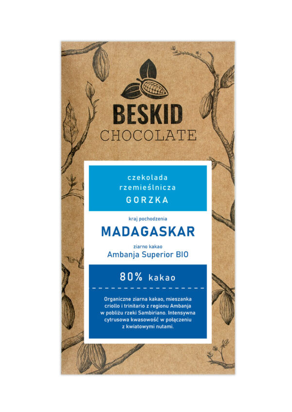 Czekolada gorzka 80% Madagaskar Abanja Superior BIO