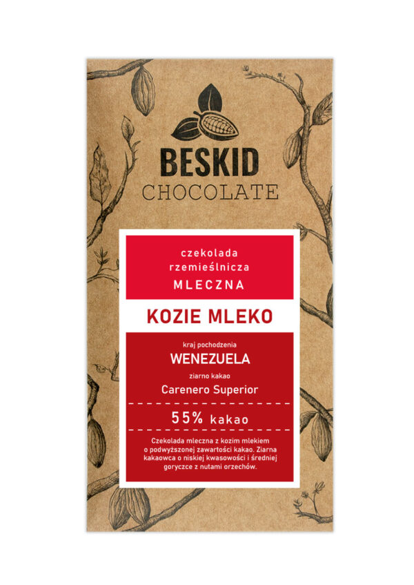 Czekolada mleczna z kozim mlekiem Wenezuela 55%