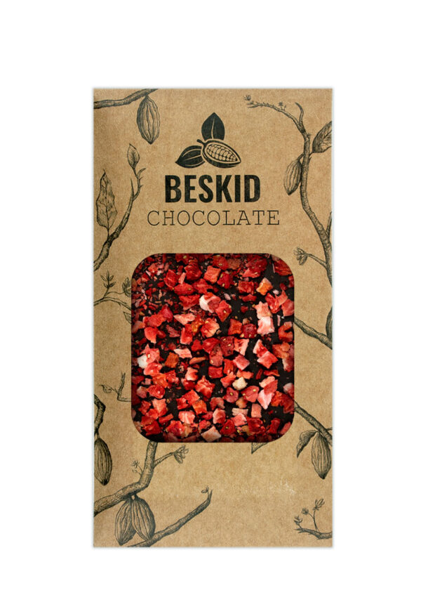 Czekolada ciemna z truskawkami 60g