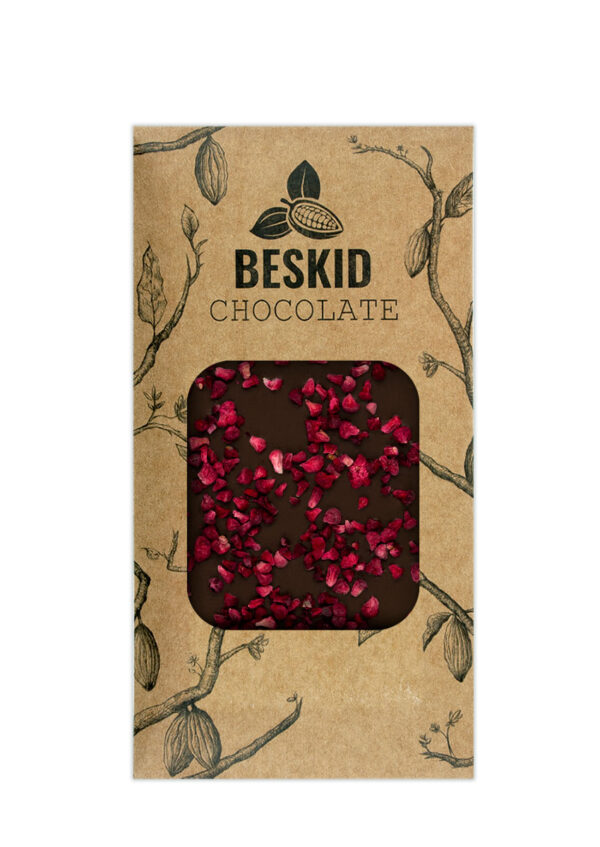 Czekolada mleczna z malinami 60g