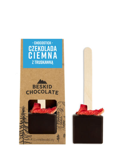 Chocostick z czekolady ciemnej z truskawkami 45g
