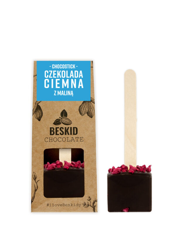 Dark chocolate chocostick with raspberries 45g