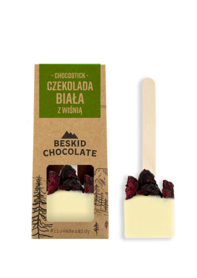 Chocostick z czekolady białej z wiśniami 45g