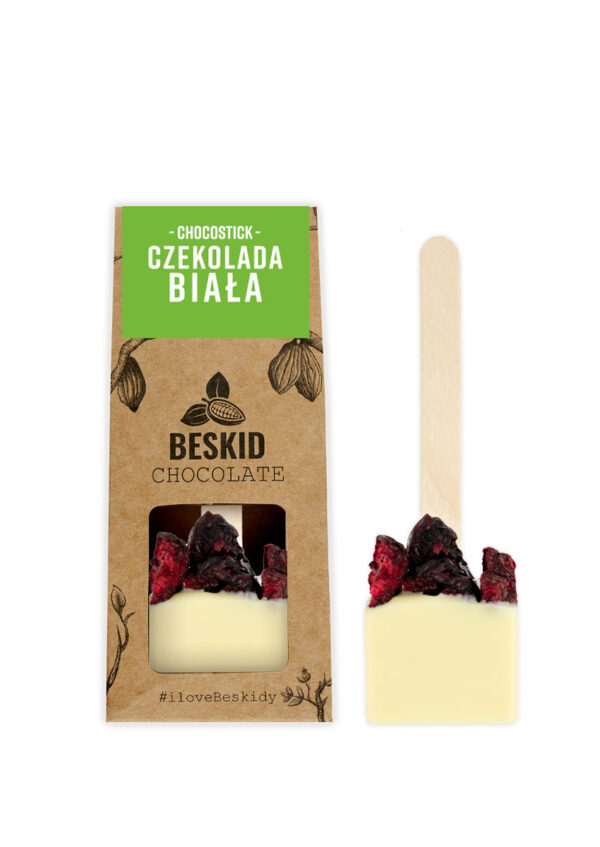 White chocolate chocostick with cherries 45g