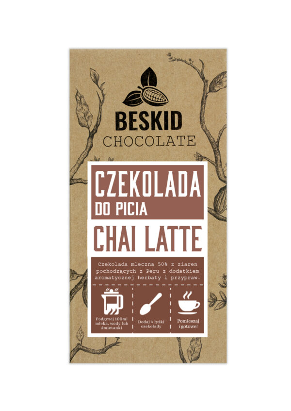 Beskid zimowa mleczna czekolada do picia CHAI LATTE 50% 200g