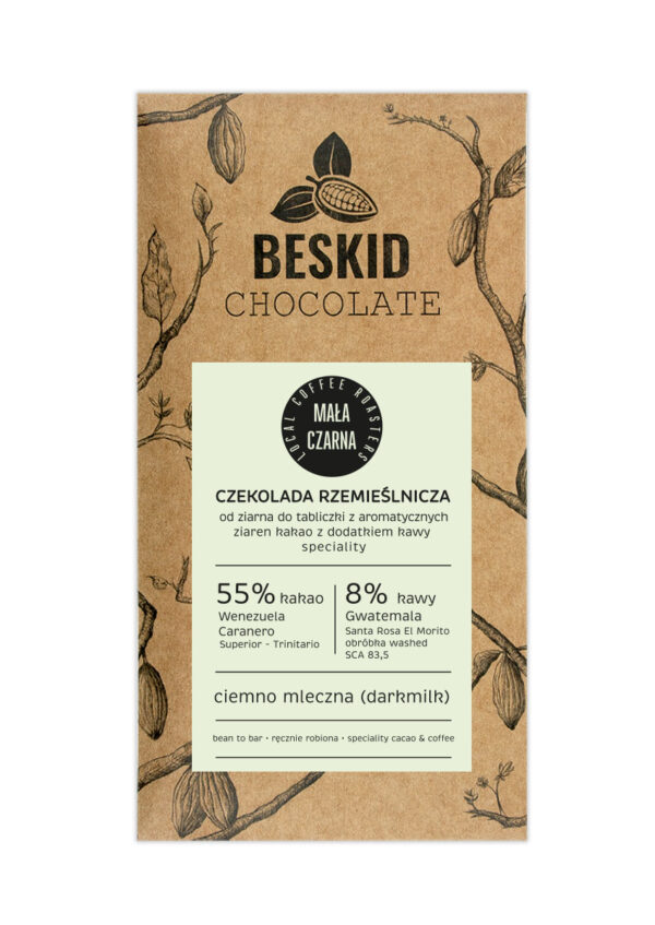 Czekolada darkmilk 55% z kawą Mała Czarna Gwatemala