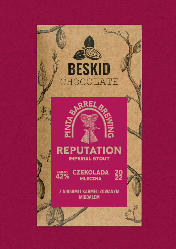 Czekolada Reputation z nibsami i karmelizowanym migdałem