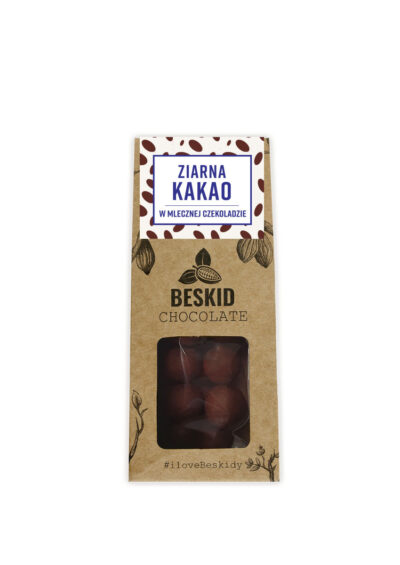 Cocoa beans in milk chocolate 50g