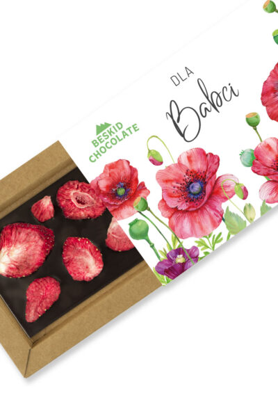 Czekolada dla babci gorzka z truskawkami na Dzień Babci i Dziadka