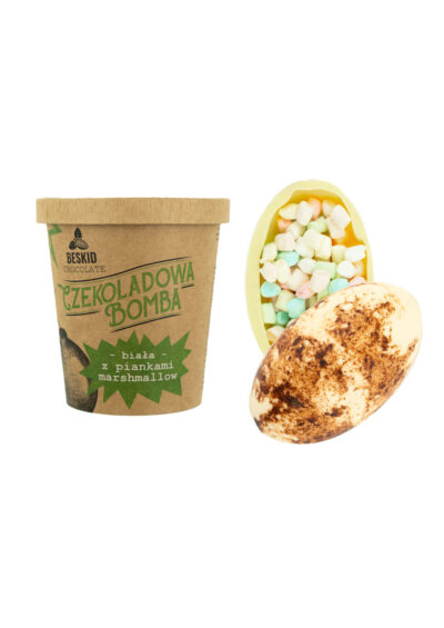 Czekoladowa Bomba JAJO biała z piankami marshmallow PRZEPIÓRKA