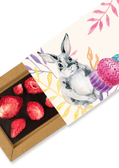 Czekolada gorzka 72% z truskawkami - edycja wielkanocna