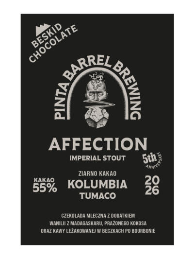 Czekolada Affection Kolumbia Tumaco 55% darkmilk z dodatkiem prażonego kokosa, kawy i wanilii