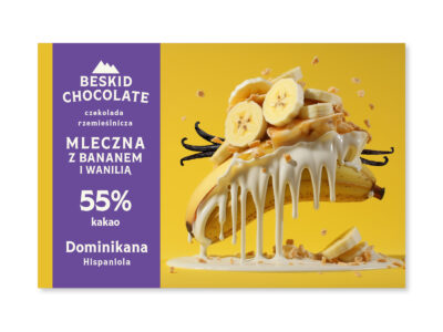 Darkmilk chocolate Dominican Hispaniola 55% with banana and vanilla