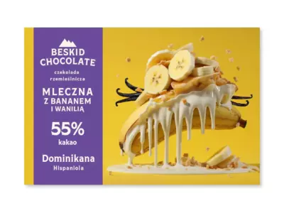 Czekolada mleczna 55% Dominikana Hispaniola z bananem i wanilią