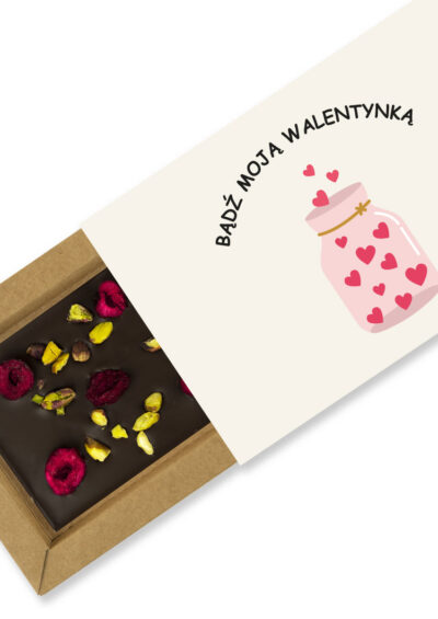 Walentynki - Czekolada gorzka z wiśnią i pistacją 2