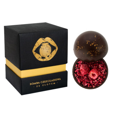 Złota Czekoladowa Bomba gorzka z maliną i imbirem