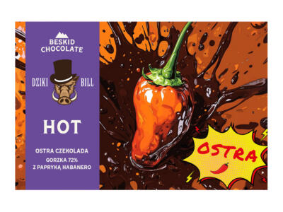 Czekolada gorzka 72% ostra z papryką habanero Dziki Bill