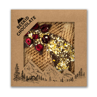 Gwiazda betlejemska z czekolady mlecznej z wiśniami i pomarańczą