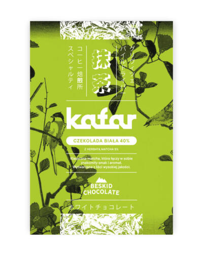 Czekolada biała 40% z matchą KAFAR
